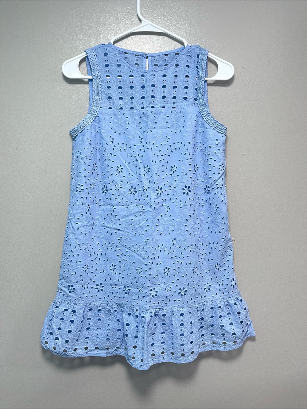 LOFT Light Blue Eyelet Sleeveless Mini Dress
